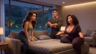 Steamy Weekend Surprise with Alluring Mature Stepaunt and Fiance Loving Approval - Ai Generated
