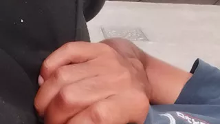 Rich perverted guy touches himself outside the chords