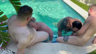 Orgy of Fat Hairy Men Having Sex in a Rural House