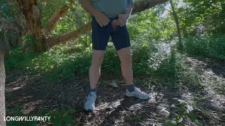 Straight uncut cock walks around with it exposed in public