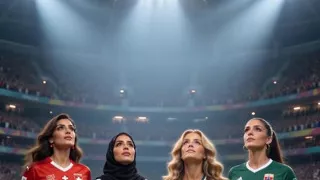 Victory Facial: Spanish Blonde Gets Painted In Stands (AI)