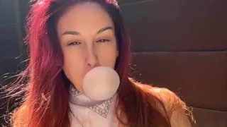 Artemisia Love Blowing Bubbles Outdoor and Smoking a Cigarette