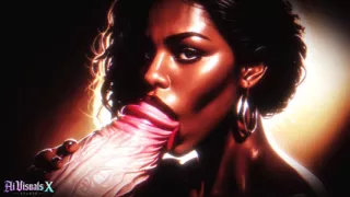 INTERRACIAL FANTASY: EBONY Beauties Worship Big White Cock - Titfuck, Blowjob & Facial (AI Generated)
