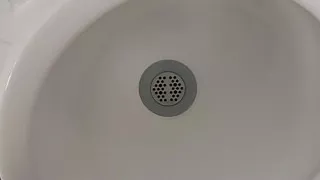 Moaning daddy has a lot of pressure and milks his cock in the public toilet