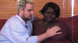 Ebony Goddess with Immense Hanging Breasts Licked in an Expert Way