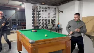 Sr Carmona and Victor Ferraz Playing Naked Billiards