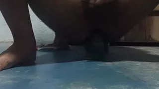 Latino sitting on thick dildo