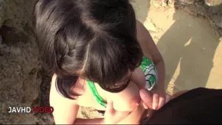 Megumi Haruka's Steamy Beach Blowjob in Bikini