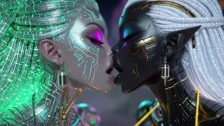 Beautiful Aliens Kiss on Nice Music, Ai Animation