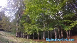 Blowjob as the sun rises in the morning in the mountains.
