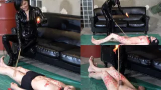 Dick Cane and Dick Hot Wax, Mistress Is Obsessed with Dripping Wax on Masochist's Dick and Hitting Dick with a Cane