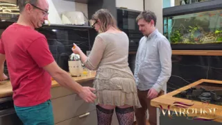 I Prepare an Orange Juice, My Husband and Lover Double Fuck My Ass and Fill Me