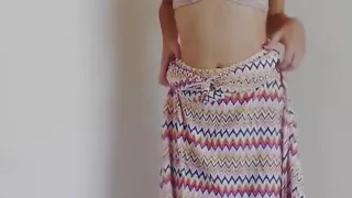 Seductive Strip off, Squirting Standing