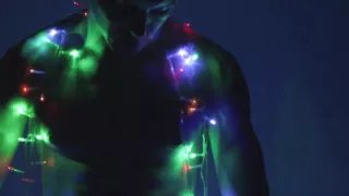 Jerking off in Christmas Lights