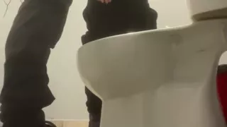 Amateur Friends Pissing Together in the Club's Toilets