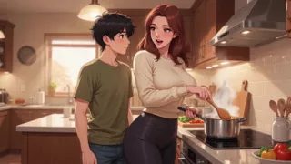 The stepson came back from university and he had a great time with his stepmom