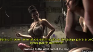 Resident Evil 2 Busty Shemale with Giant Cock Fucks Girl