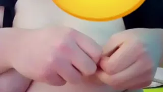 Nicely squeezed the nipples and pricked???? in