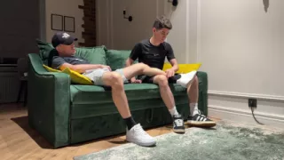 Sniffs Boyfriend's Dirty Socks After Work and Gets Cum Inside