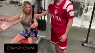 Fuck at the Gym - Instructor Touched the Cock on the Blonde Complete No Red