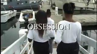 Ebony gets pussy bent over and fucked hard by white cock outside