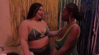 I Fell with My Mouth on the Naughty Girl's Pussy While the Guys Were Watching a Soccer Game