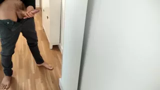 Elegant Man Masturbates His Big Fat Dick and Empties His Cum in Front of the Mirror