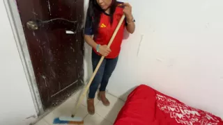 Sex with the cleaning lady. It's her first day on the job.