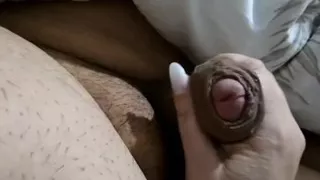 Step mom help step son with low erection by handjob his dick in bed naked
