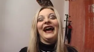 German teen gets naked and rubs her pussy at casting