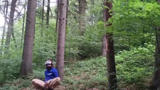 Forest Risk: Jerking off a Dick Under a Busy Road