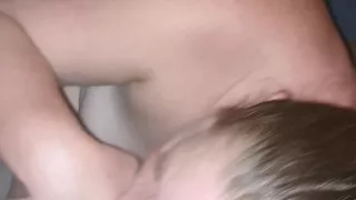 Stepdaddy's Amateur Cumslut Sucks and Strokes Him Dry - Big Tit Cum Explosion