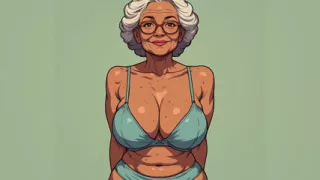 Sexy Curvy Matures Bra and Panty Art