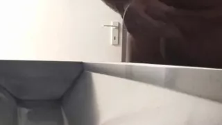 Jerking off in the washroom, public
