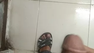 The electricity went out when I was in the office bathroom