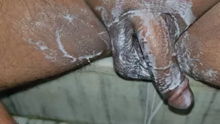 Vanilla ice Cream on my big shaved cock in Bangalore