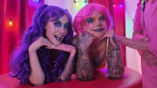 Jessie Rae Meets the Purple & Pink Cock Crazed Clowns