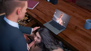 Girlfriend Caught Her Boyfriend Fucking Secretary Girl Mouth In Office While On Video Call
