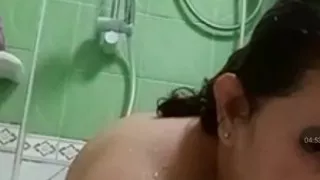 Just only watching her bathing in the morning