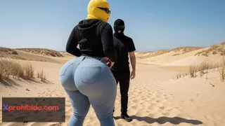 Big Ass Girl Teasing with Her Huge Butt in Tiny Thong