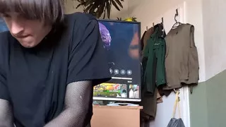 trying mittens on