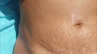 Real homemade wife sunbathing and showing off her body with big natural tits and perfect asshole