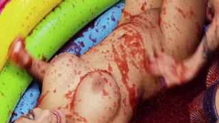 Pool Pussies Scene-4 Brunette Lesbians with Big Tits Having Sex Together in a Jelly Pool