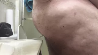 FatAssSmallDick Chris CRS give himself a small enema using hand pump