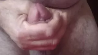 Handsome Mature Chubby Guy with Big Fat Masturbating in Close-up
