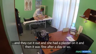 Fake Hospital - Sexy Blonde Wife Gets Caught in Office Voyeur Sex with Doctor to Get Her Freckle Removed Gets Cum on Pussy