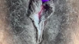 Close up Stimulating My Big Clit Hairy Pussy Creaming
