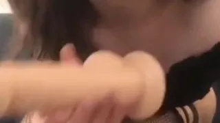 Tgirl Fucks Herself Deep with a Huge Dildo