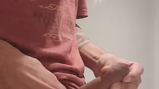 Cumshow in the Bathroom at Work