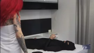 Goddess Diaba Facesitting a Sub in Bondage